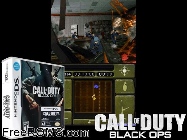 Call of Duty - Black Ops NDS game showing 3D box cover and gameplay screenshot