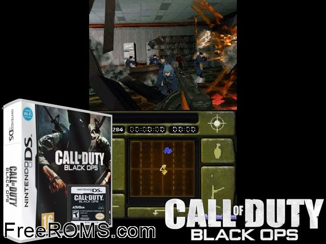 Call of Duty - Black Ops France NDS game showing 3D box cover and gameplay screenshot