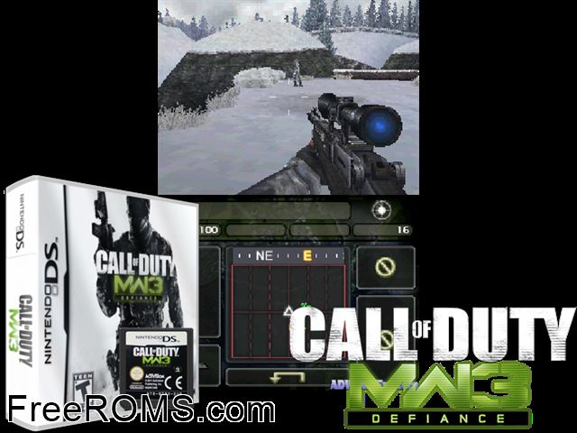 Call of Duty - Modern Warfare 3 - Defiance NDS game showing 3D box cover and gameplay screenshot