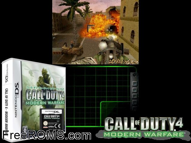Call of Duty 4 - Modern Warfare Japan NDS game showing 3D box cover and gameplay screenshot