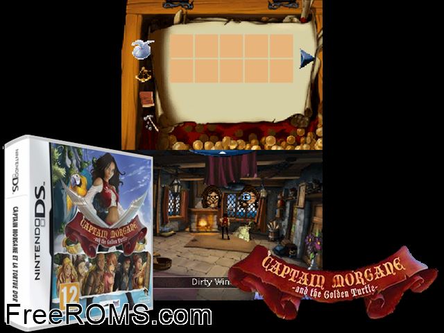 Captain Morgane and the Golden Turtle Europe NDS game showing 3D box cover and gameplay screenshot