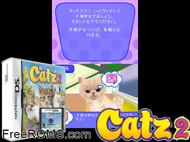 Catz 2 Europe NDS game showing 3D box cover and gameplay screenshot