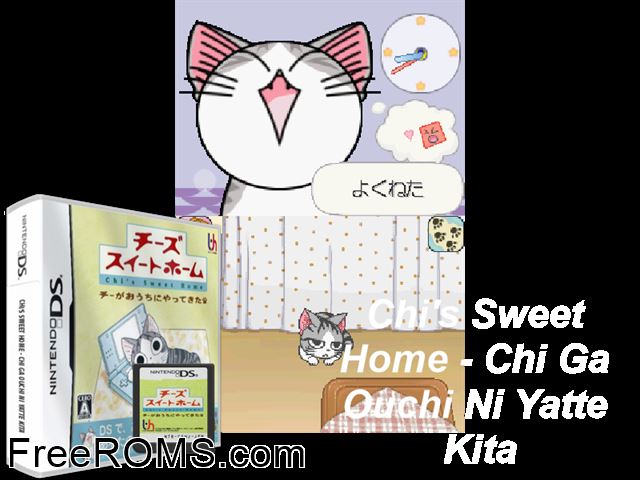 Chis Sweet Home - Chi ga Ouchi ni Yattekita! Japan NDS game showing 3D box cover and gameplay screenshot