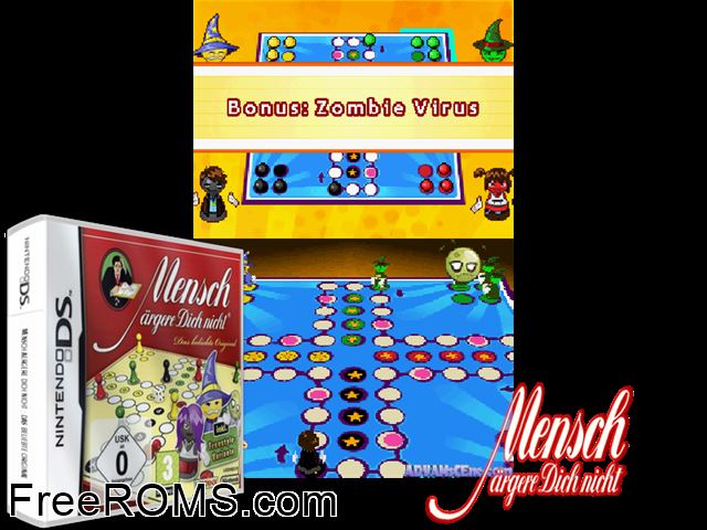 Classic Ludo Europe NDS game showing 3D box cover and gameplay screenshot
