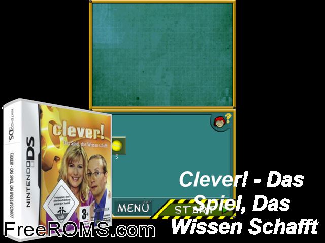 Clever! Das Spiel, das Wissen schafft Germany NDS game showing 3D box cover and gameplay screenshot