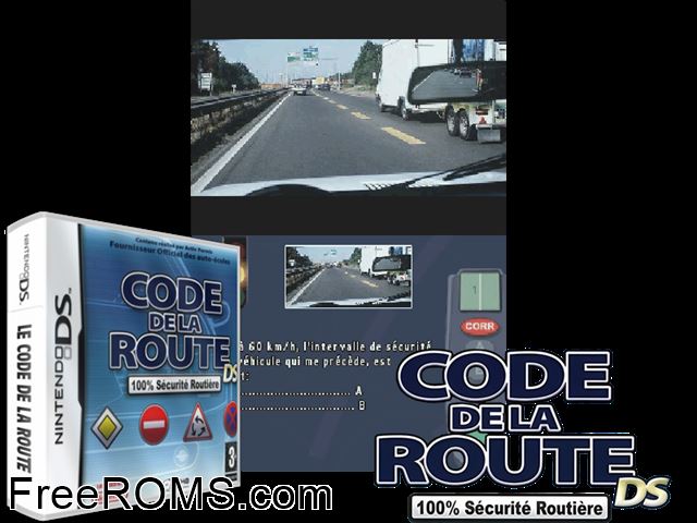 Code de la Route - Edition Deluxe France NDS game showing 3D box cover and gameplay screenshot