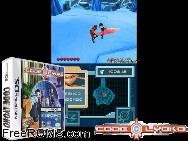 Code Lyoko Europe NDS game showing 3D box cover and gameplay screenshot