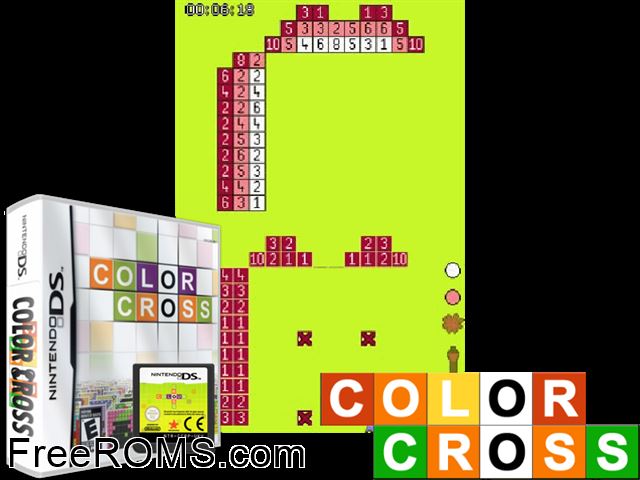 Color Cross NDS game showing 3D box cover and gameplay screenshot