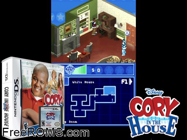 Cory in the House NDS game showing 3D box cover and gameplay screenshot