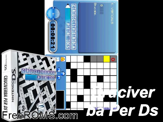 Cruciverba per DS Italy NDS game showing 3D box cover and gameplay screenshot