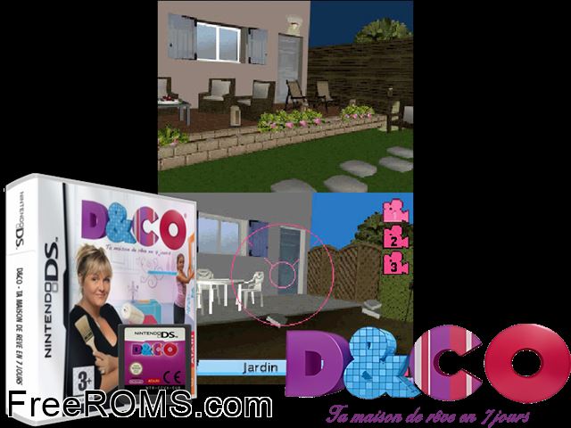 DandCO - Ta Maison de Reve en 7 Jours Europe NDS game showing 3D box cover and gameplay screenshot