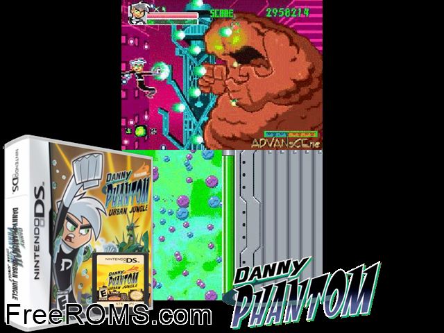 Danny Phantom - Urban Jungle NDS game showing 3D box cover and gameplay screenshot