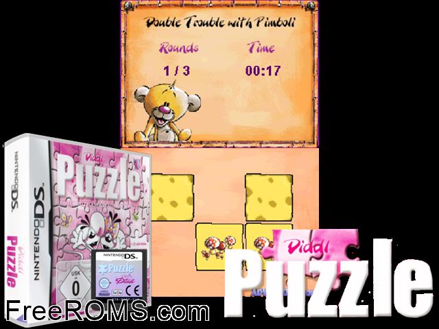 Diddl - Puzzle Europe NDS game showing 3D box cover and gameplay screenshot