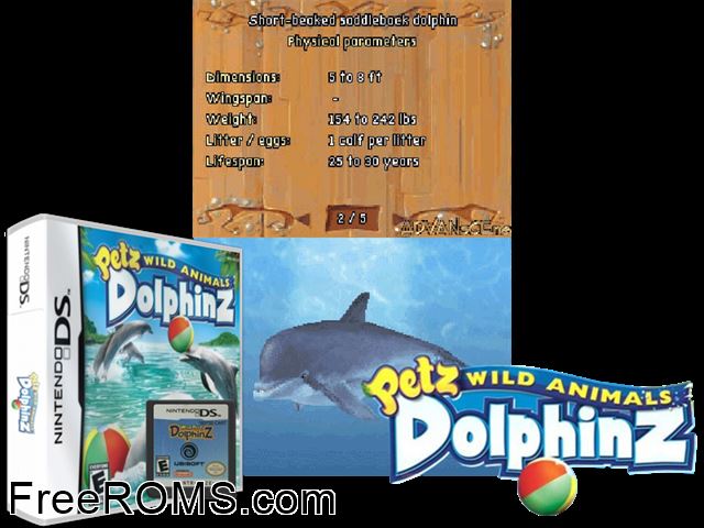 Dolphin Island - Underwater Adventures Europe NDS game showing 3D box cover and gameplay screenshot