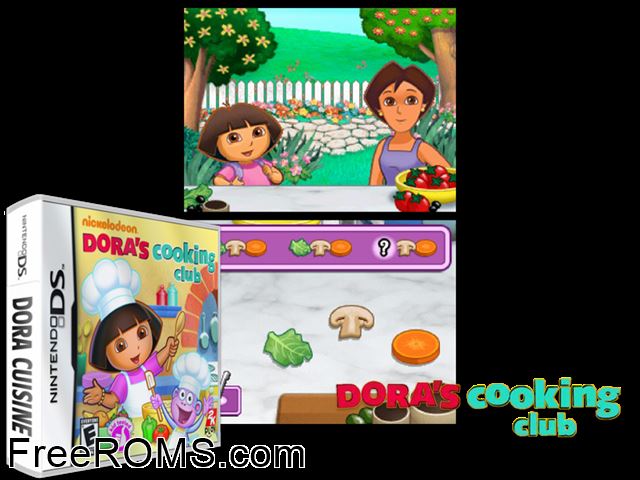 Doras Cooking Club NDS game showing 3D box cover and gameplay screenshot