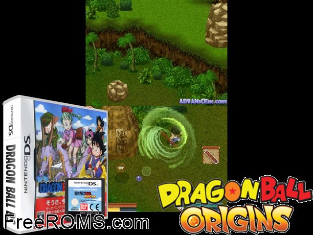 Dragon Ball DS Japan NDS game showing 3D box cover and gameplay screenshot