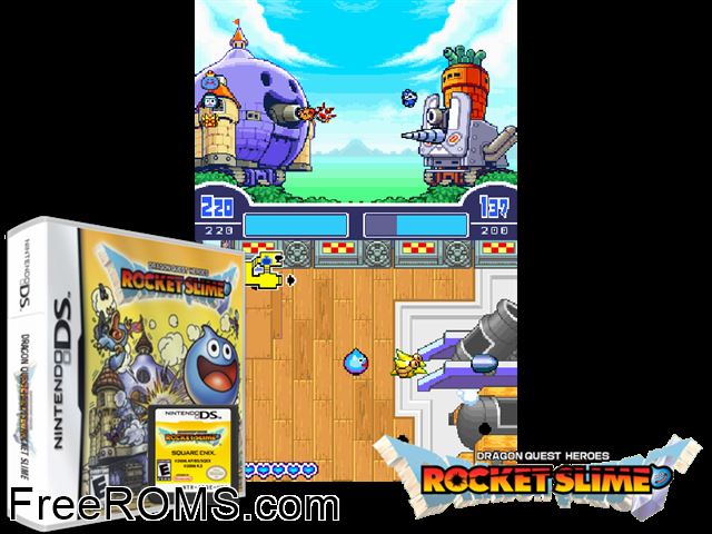 Dragon Quest Heroes - Rocket Slime NDS game showing 3D box cover and gameplay screenshot