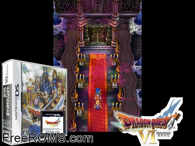 Dragon Quest VI - Maboroshi no Daichi Japan NDS game showing 3D box cover and gameplay screenshot