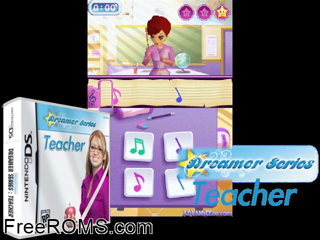 Dreamer Series - Teacher NDS game showing 3D box cover and gameplay screenshot