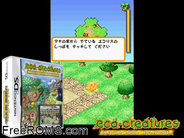 Ecolis - Save the Forest Europe NDS game showing 3D box cover and gameplay screenshot