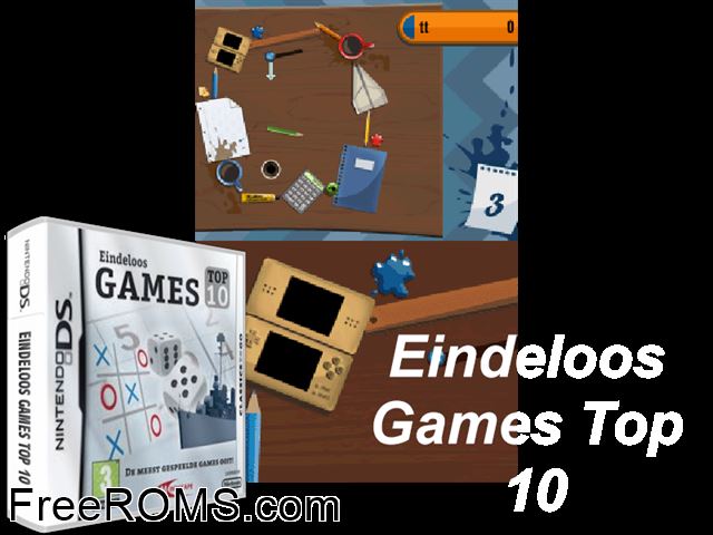 Eindeloos Games Top 10 Netherlands NDS game showing 3D box cover and gameplay screenshot