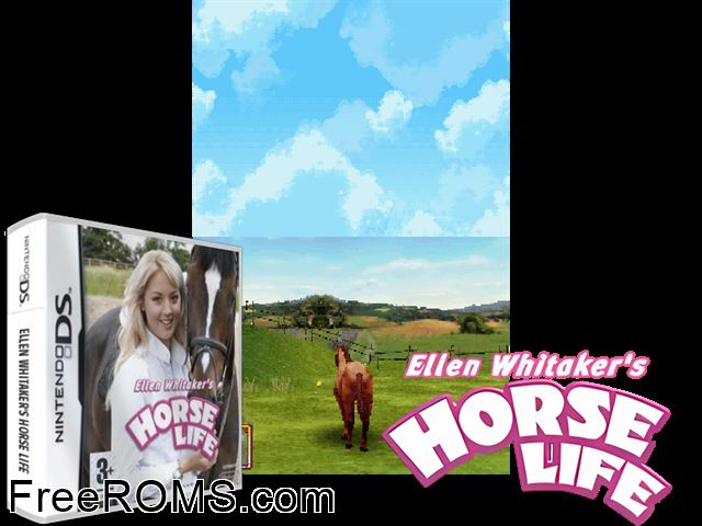 Ellen Whitakers Horse Life Europe NDS game showing 3D box cover and gameplay screenshot
