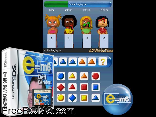 EM6 - Defi Cerebral France NDS game showing 3D box cover and gameplay screenshot