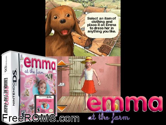Emma at the Farm NDS game showing 3D box cover and gameplay screenshot