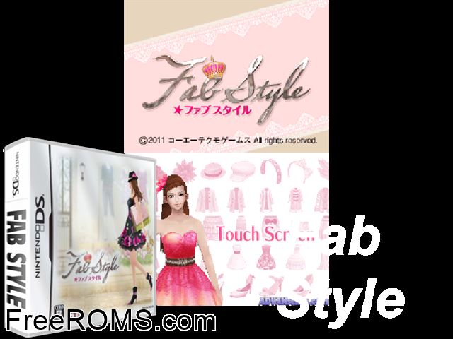 FabStyle Japan NDS game showing 3D box cover and gameplay screenshot