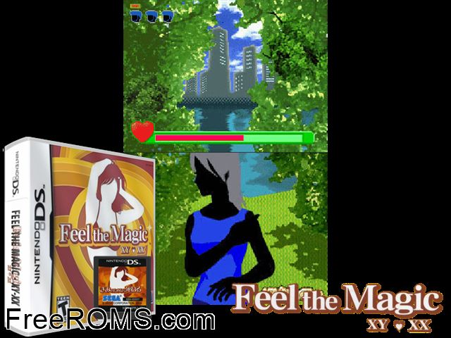 Feel the Magic - XY XX NDS game showing 3D box cover and gameplay screenshot