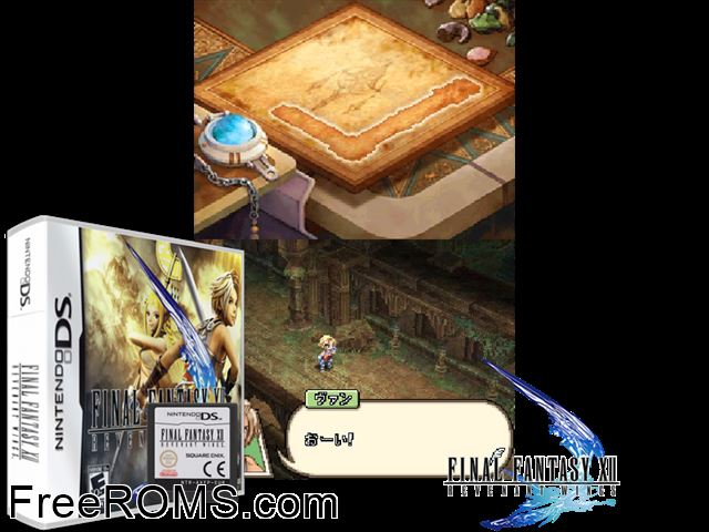 Final Fantasy XII - Revenant Wings Europe NDS game showing 3D box cover and gameplay screenshot