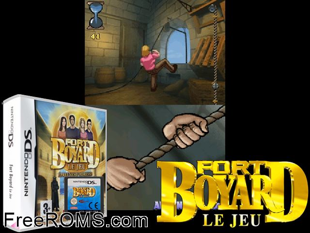 Fort Boyard - Le Jeu France NDS game showing 3D box cover and gameplay screenshot