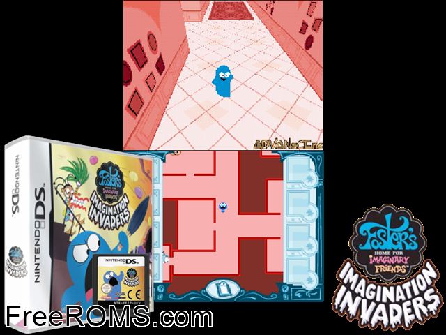 Fosters Home for Imaginary Friends - Imagination Invaders Europe NDS game showing 3D box cover and gameplay screenshot