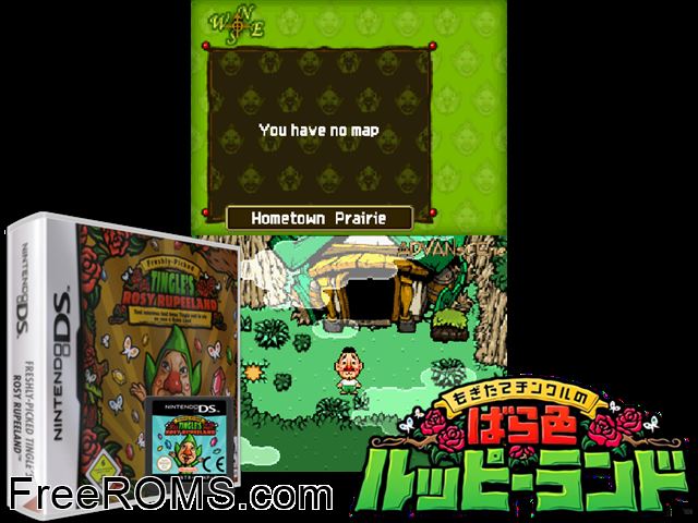 Freshly Picked - Tingles Rosy Rupeeland Europe NDS game showing 3D box cover and gameplay screenshot