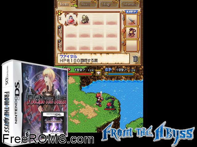 From the Abyss Europe NDS game showing 3D box cover and gameplay screenshot