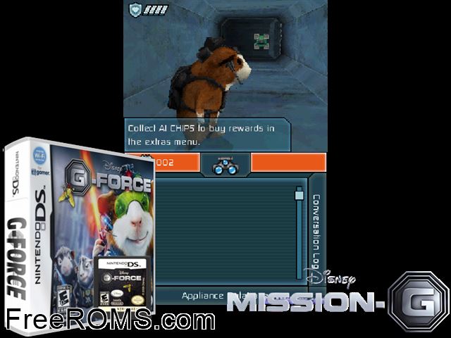 G-Force NDS game showing 3D box cover and gameplay screenshot