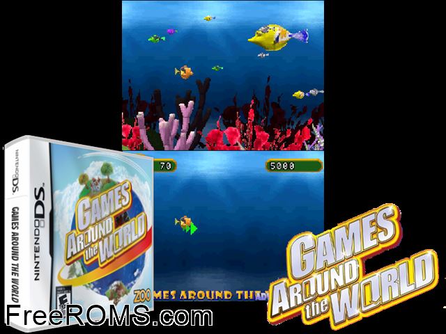 Games Around the World NDS game showing 3D box cover and gameplay screenshot