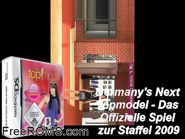 Germanys Next Topmodel - Das Offizielle Spiel zur Staffel 2009 Germany NDS game showing 3D box cover and gameplay screenshot