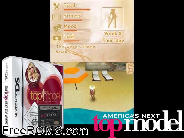 Germanys next Topmodel Europe NDS game showing 3D box cover and gameplay screenshot