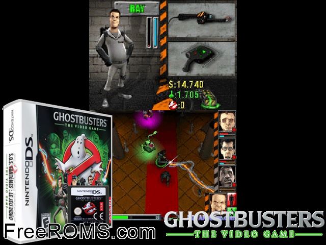 Ghostbusters - The Video Game Europe NDS game showing 3D box cover and gameplay screenshot