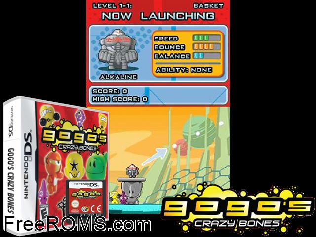 Gogos Crazy Bones NDS game showing 3D box cover and gameplay screenshot