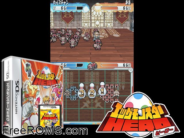 Hanjuku Eiyuu DS - Egg Monster Hero Japan NDS game showing 3D box cover and gameplay screenshot