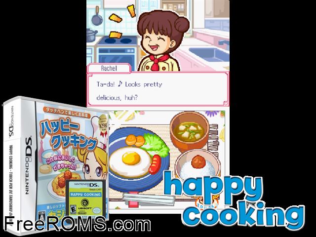 Happy Cooking - Touch Pen de Tanoshiku Oryouri Japan NDS game showing 3D box cover and gameplay screenshot