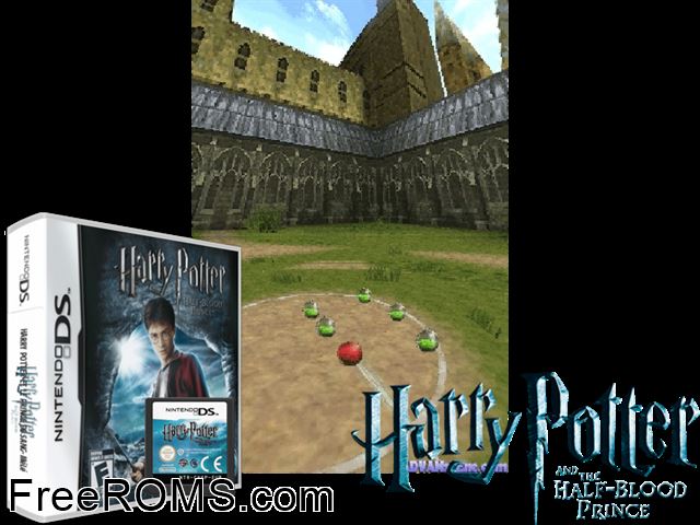 Harry Potter and the Half-Blood Prince Europe NDS game showing 3D box cover and gameplay screenshot