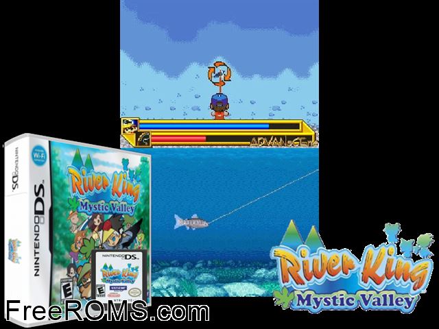 Harvest Fishing Europe NDS game showing 3D box cover and gameplay screenshot
