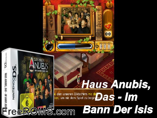 Het Huis Anubis - De Donkere Strijd Netherlands NDS game showing 3D box cover and gameplay screenshot