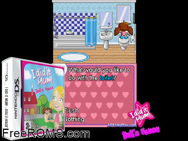 I Did It Mum! - Dolls House Europe NDS game showing 3D box cover and gameplay screenshot
