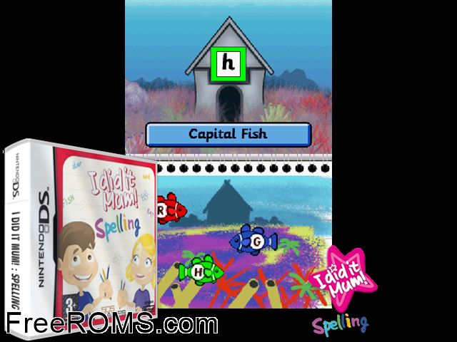 I Did It Mum! - Spelling Europe NDS game showing 3D box cover and gameplay screenshot