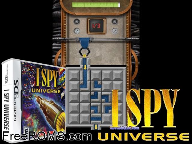 I SPY Universe NDS game showing 3D box cover and gameplay screenshot