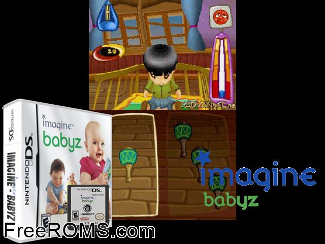 Imagine - Babyz NDS game showing 3D box cover and gameplay screenshot